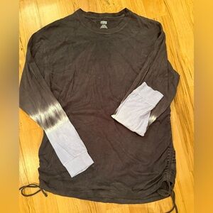 PINK Victoria's Secret Black and Gray Tie-Dye Long Sleeve Shirt